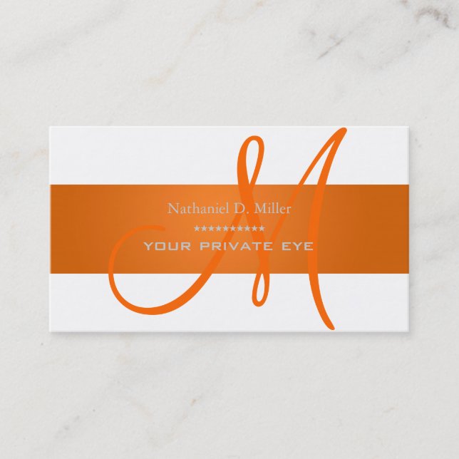 Customise this monogram business card/diy colour card (Front)