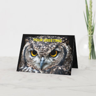 Customise This Owl Card With Your Own Message