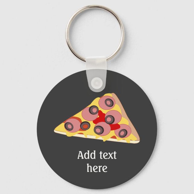 Customise this Pizza Slice graphic Key Ring (Front)