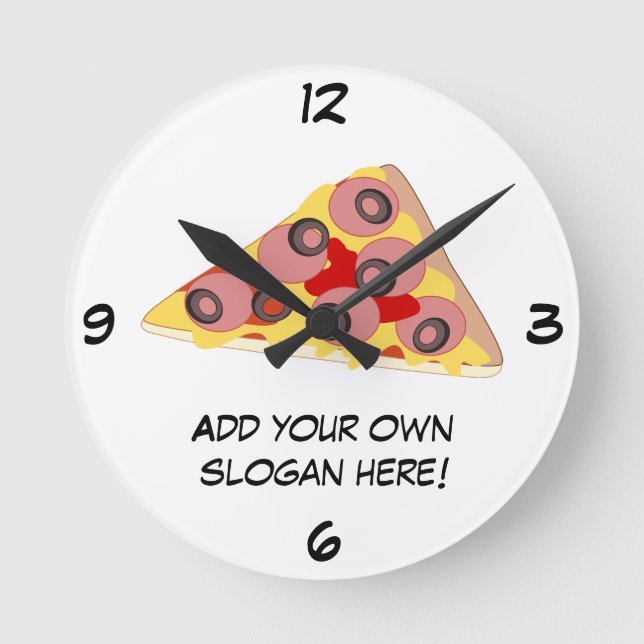 Customise this Pizza Slice graphic Round Clock (Front)