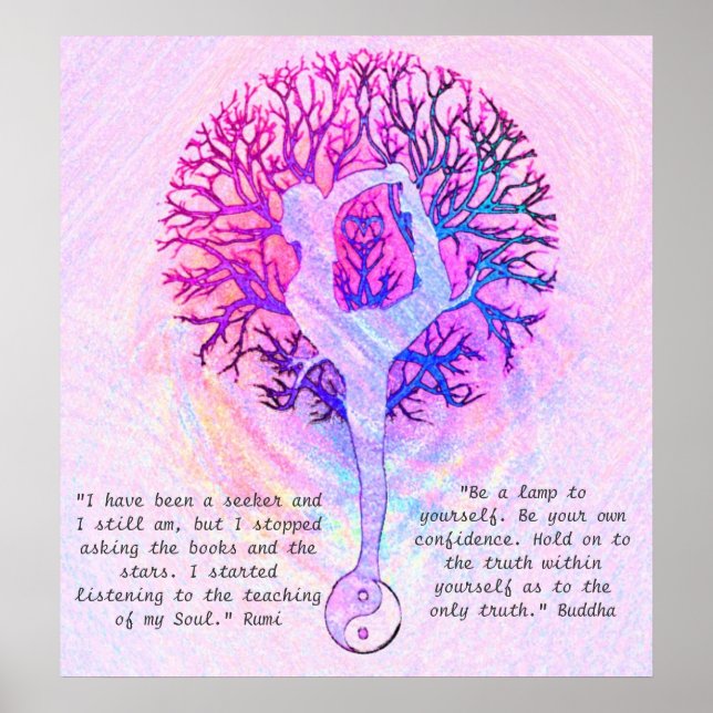 Customise this Poster - Pink Yoga Yin Yang (Front)