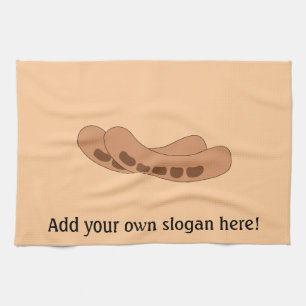 Customise this Sausages graphic Tea Towel