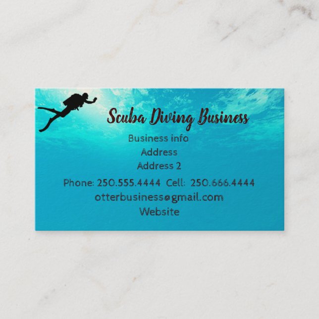 Customise this Scuba Diving Business Business Card (Front)