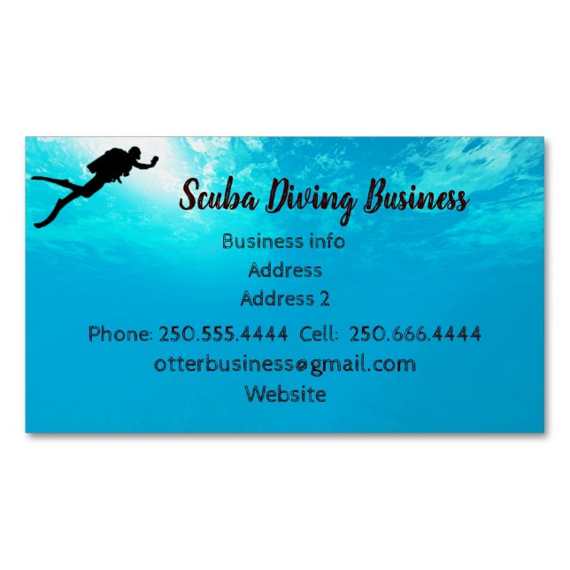 Customise this Scuba Diving Business Magnetic Business Card (Front)