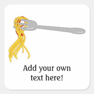 Customise this Spaghetti Pasta graphic Square Sticker