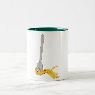 Customise this Spaghetti Pasta graphic Two-Tone Coffee Mug