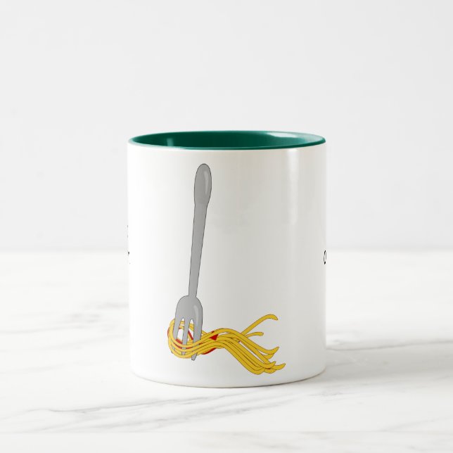 Customise this Spaghetti Pasta graphic Two-Tone Coffee Mug (Center)