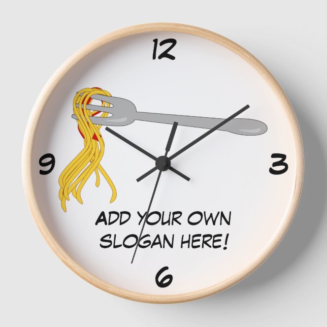 Customise this Spaghetti Pasta graphic Wall Clock (Front)
