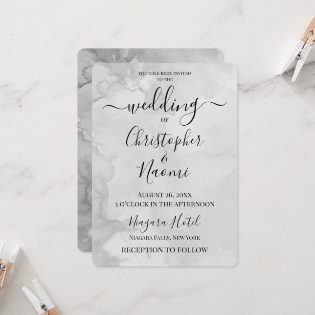 Customise This Watercolor Background Invitation (Front/Back In Situ)