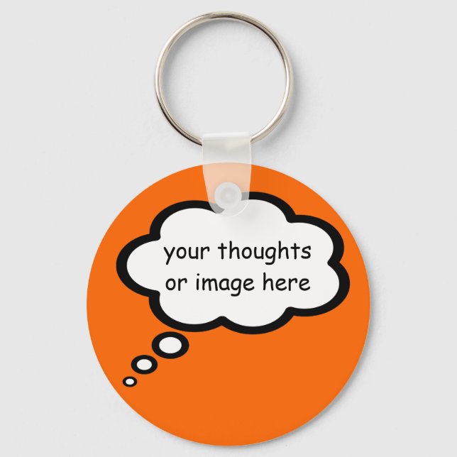 customise thought cartoon balloon key ring (Front)