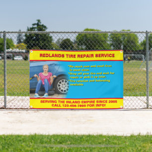 Customise Tire Repair Shop Photo Detailed Text Banner