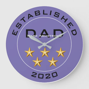 Customise Top Five Star Dad, Step Dad Father's Day Large Clock