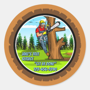 Customise Tree Service Removal Service Business Classic Round Sticker
