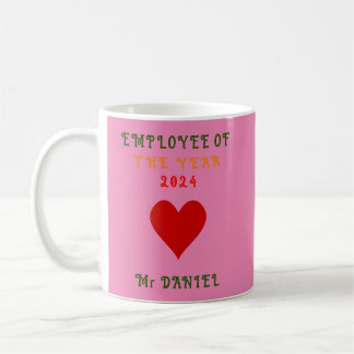 Customise Trendy Employee Of The Year 2024 Pink Coffee Mug