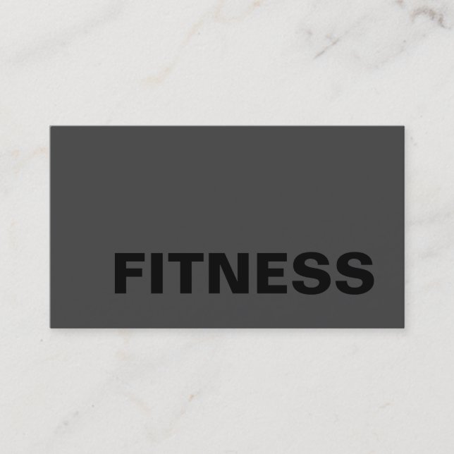 Customise Trendy Grey Fitness Sport Business Card (Front)