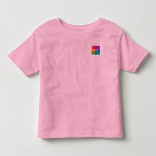 Customise Trendy Pink Two Sides Template Add Image Toddler T-Shirt