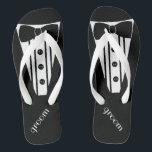 Customise Tuxedo Colour Flip Flops<br><div class="desc">The perfect touch to your destination beach or poolside wedding. CUSTOMIZE THE COLOR- flip flops with a white formal tuxedo, white shirt and bow tie image. Your groom will marry in style with these fashionable "Formal Tuxedo Flip-Flops" Add a matching wedding gown style for the bride! Please visit my store...</div>