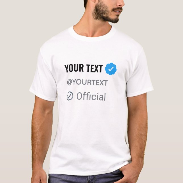 Customise Twitter Profile (Personalised Username)  T-Shirt (Front)