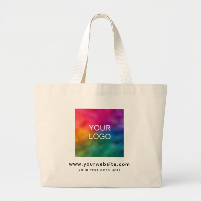 Customise Upload Add Company Website Logo Here Large Tote Bag (Front)