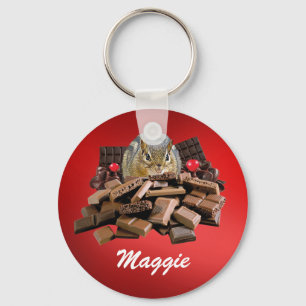Customise Valentine’s Day Chocolate Chipmunk Key Ring