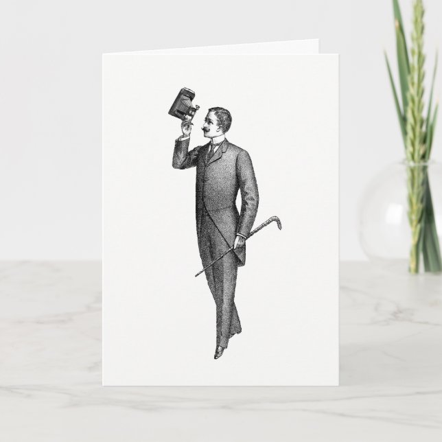 Customise Victorian Gentleman Selfie Card (Front)