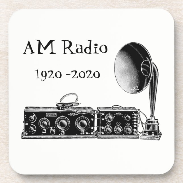 Customise Vintage AM Radio Receiver Coaster (Front)