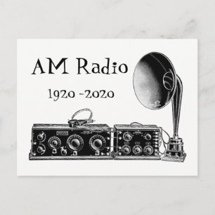 Customise Vintage AM Radio Receiver Postcard