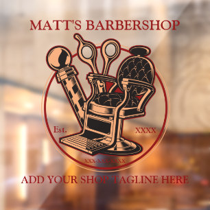 Customise Vintage Barbershop Front Door or  Window Cling