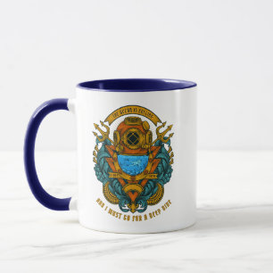 Customise Vintage Deep Sea Scuba Diver Poseidon Mug