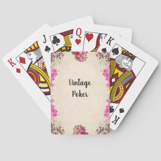 Customise Vintage Floral Design Playing Cards (Back)