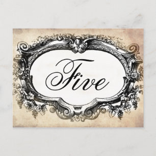 Customise Vintage look Table number card
