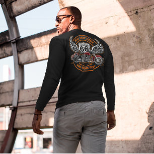 Customise Vintage Motorcycle Route 66 Angel Wings T-Shirt