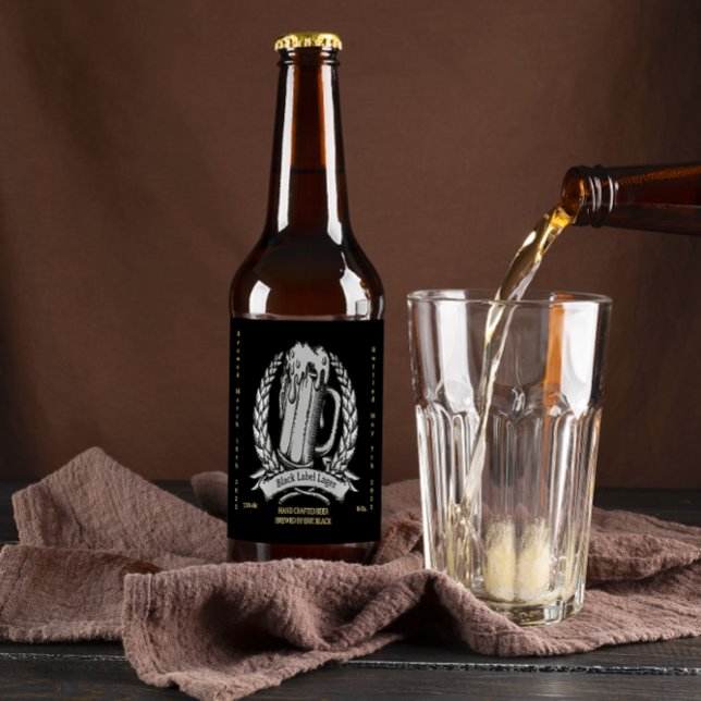 Customise Vintage Professional Black  Beer Bottle Label (Creator Uploaded)