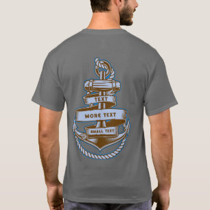 Customise Vintage Sailing Anchor Rope Banner  T-Shirt