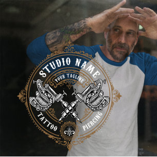 Customise Vintage Tattoo Shop Guns Machine Door Window Cling