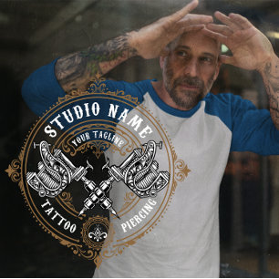 Customise Vintage Tattoo Shop Guns Machine Window Cling