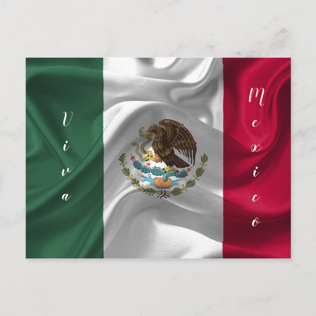 Customise Viva Mexico Flag Postcard (Front)