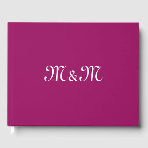 Customise w couple's Initials monogram grape wine Guest Book