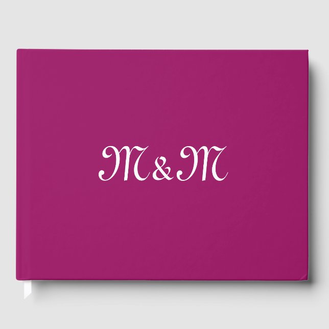 Customise w couple's Initials monogram grape wine Guest Book (Front)