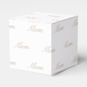 Customise w/Initial monogram beige tan White gift Favour Box