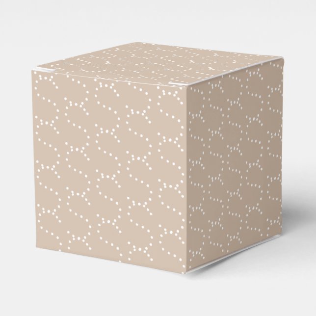 Customise w/Initial, White Letter, beige gift Favour Box (Front Side)