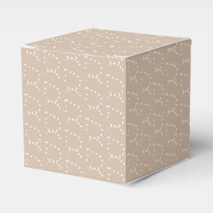Customise w/Initial, White Letter, beige tan gift Favour Box