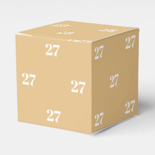 Customise w/Initial White Letter Number camel gift Favour Box
