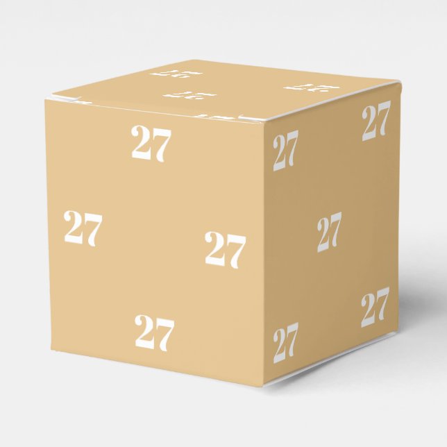 Customise w/Initial White Letter Number camel gift Favour Box (Front Side)