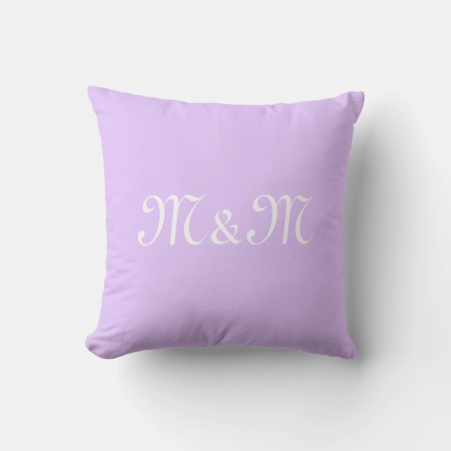 Customise w/Initial White Letter Number lavender Cushion (Front)