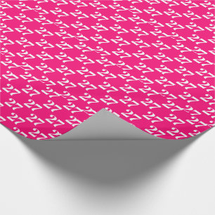 Customise w/Initial, White Letter, Number pink Wrapping Paper