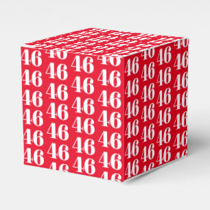 Customise w/Initial, White Letter Number red gift Favour Box