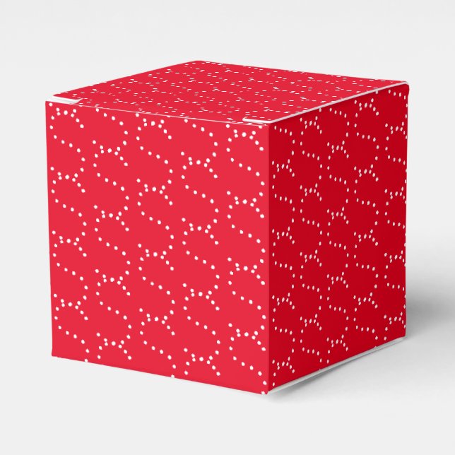 Customise w/Initial, White Letter, red gift Favour Box (Front Side)
