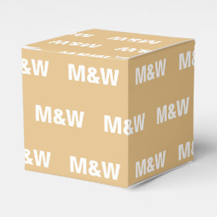 Customise w/Initial White monogram camel gift Favour Box