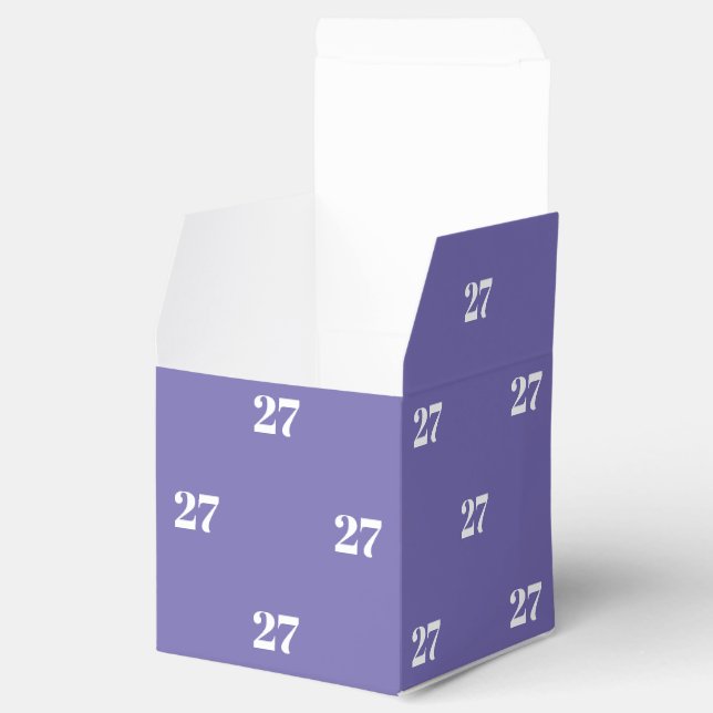 Customise w/Initial White Number periwinkle gift Favour Box (Opened)